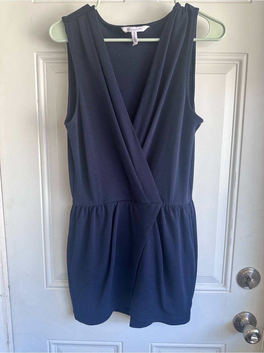 Sleeveless Navy Wrap-Front Women’s shorts Romper
